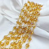 Yellow Topaz Beaded Rosary Chain, Rondelle Faceted 5.5-6mm Gold Plating Chain, Jewelry Findings – SELLING BY FOOT